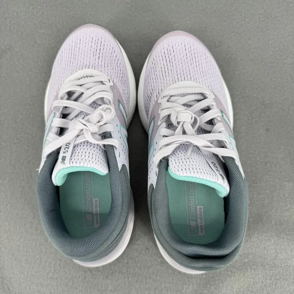 New Balance 520 V7 Womens Size 6 Gray Pink Aqua Running Shoes W520RG7